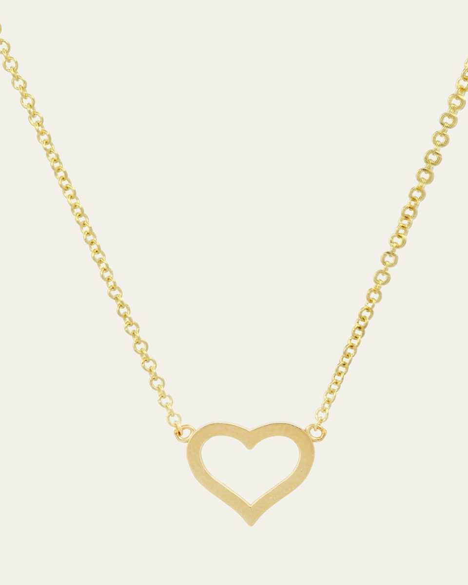 18k Small Open Heart Necklace